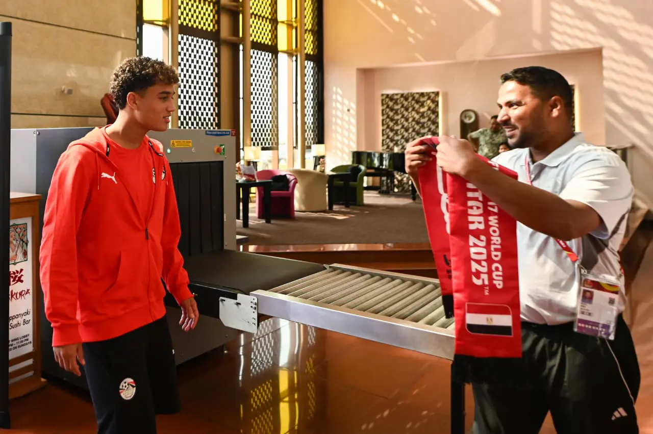 بعثة منتخب مصر تحت 17 سنة تصل لفندق إقامتها قبل المونديال