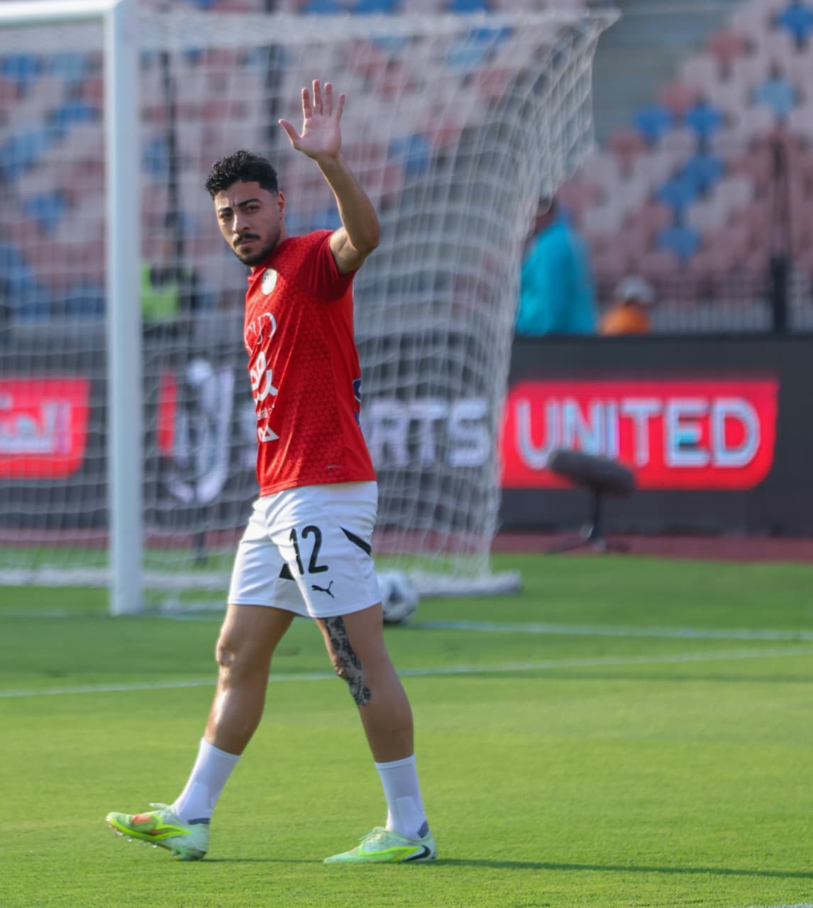 احماء منتخب مصر المشارك في كأس العرب قبل لقاء الجزائر