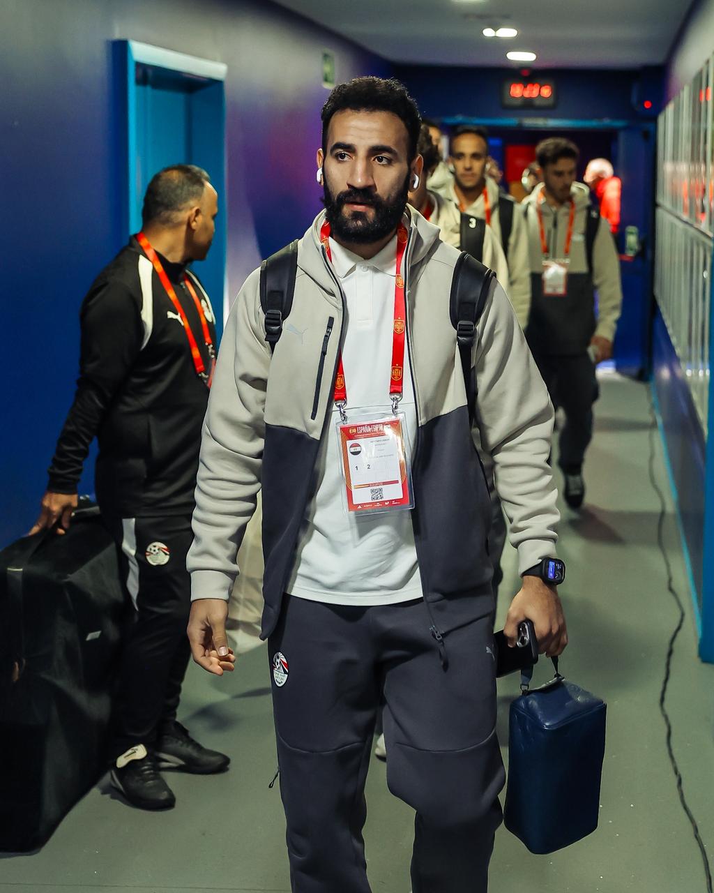 وصول منتخب مصر لملعب إسبانيول قبل مواجهة إسبانيا