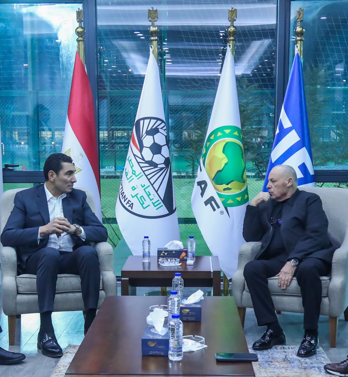 زيارة جوهر نبيل وزير الشباب والرياضة الجديد للاتحاد المصري