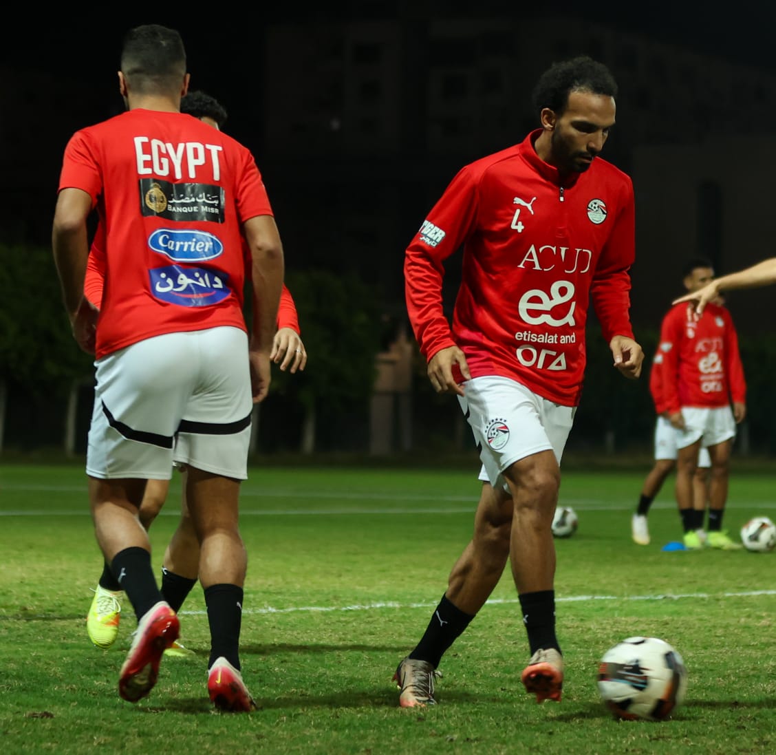 تدريب منتخب مصر المشارك في كأس العرب استعدادًا لمواجهتي الجزائر