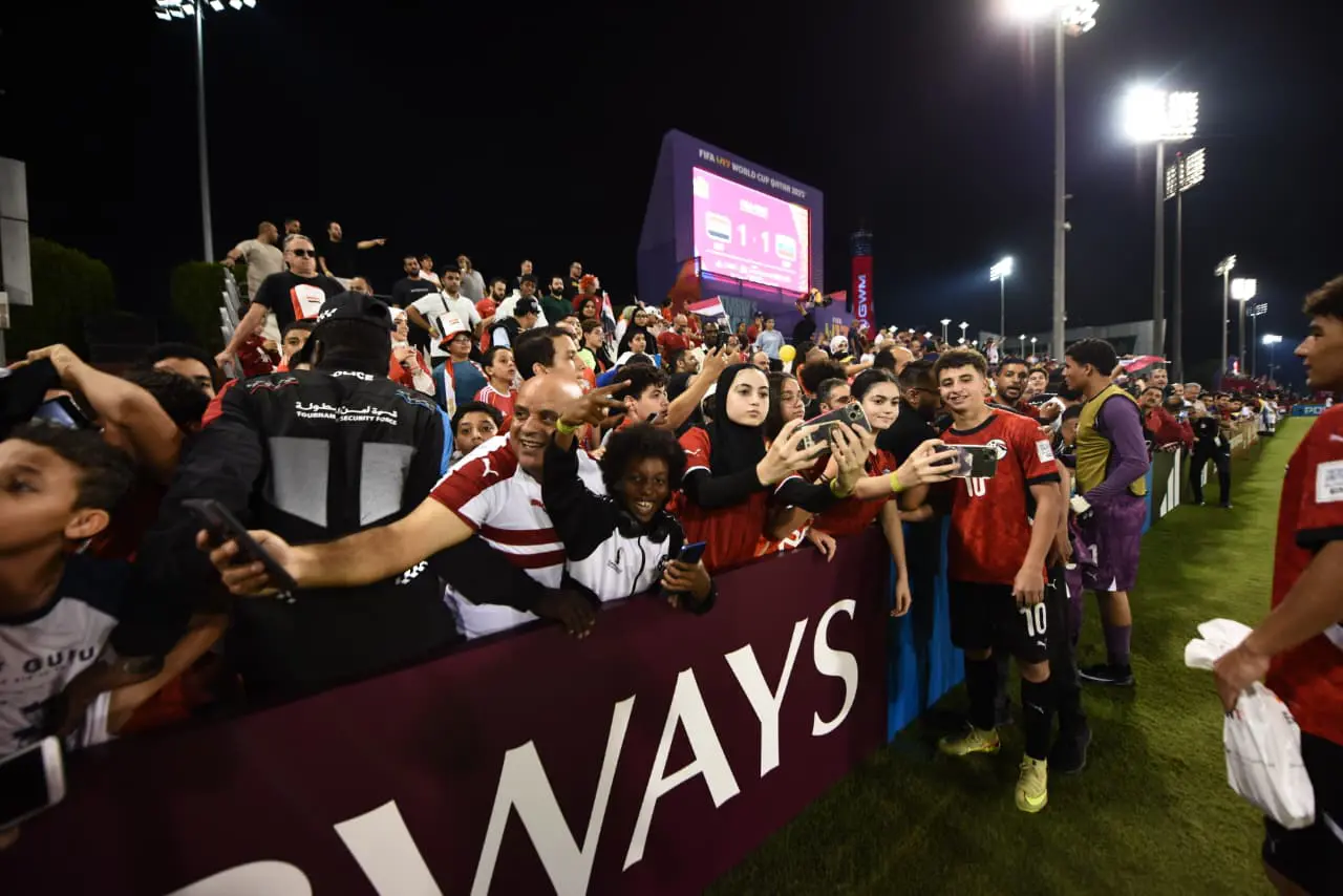 فرحة المنتخب الوطني تحت 17 سنة بعد التعادل مع فنزويلا بعشرة لاعبين