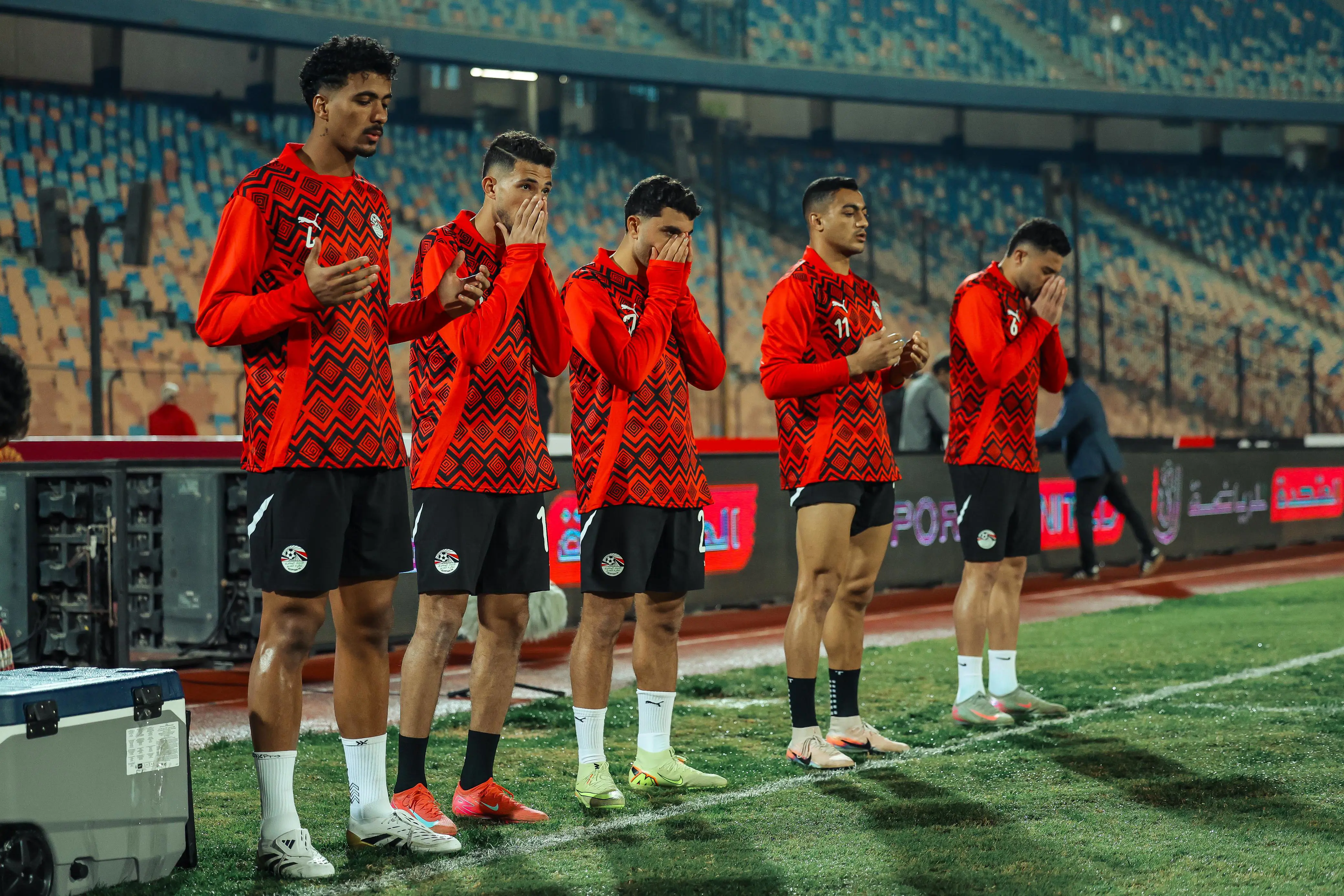 منتخب مصر قبل انطلاق مباراة نيجيريا