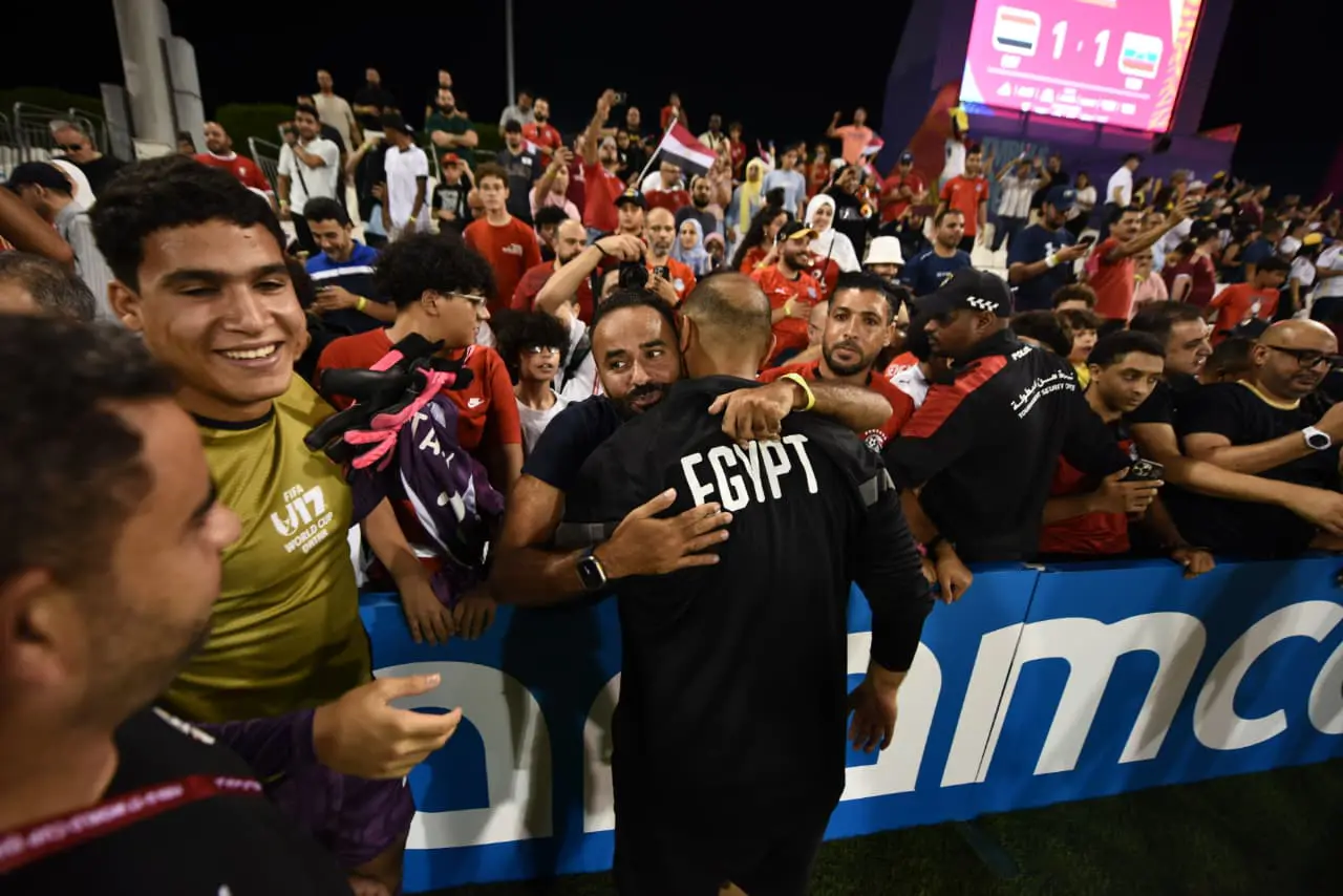 فرحة المنتخب الوطني تحت 17 سنة بعد التعادل مع فنزويلا بعشرة لاعبين