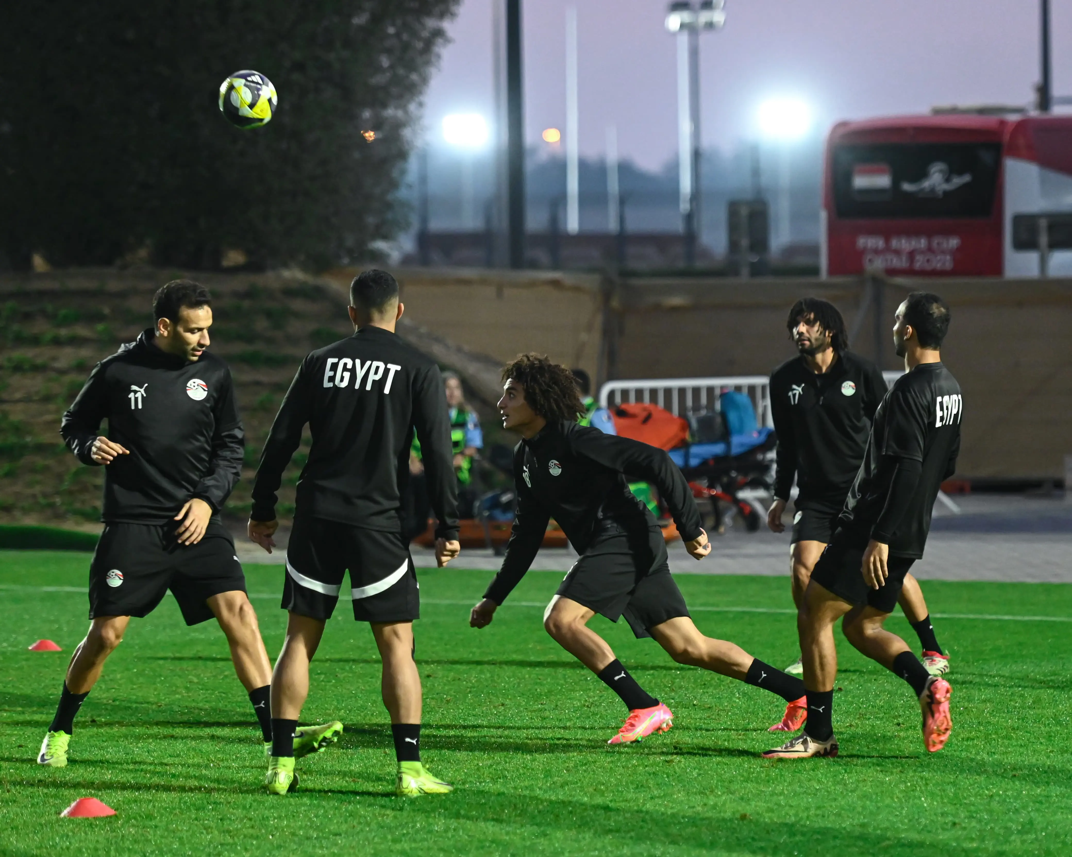 تدريبات منتخب مصر المشارك في كأس العرب استعدادا لمواجهة الأردن