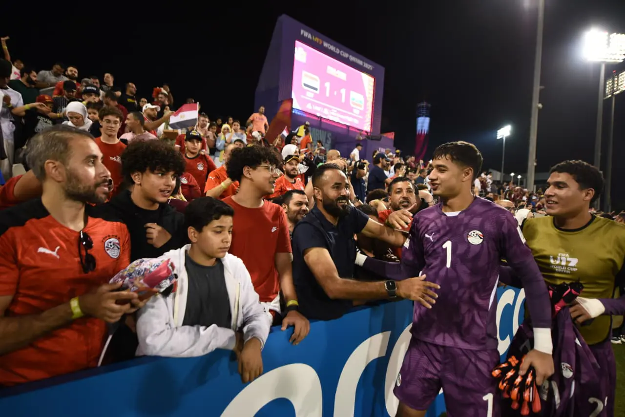 فرحة المنتخب الوطني تحت 17 سنة بعد التعادل مع فنزويلا بعشرة لاعبين